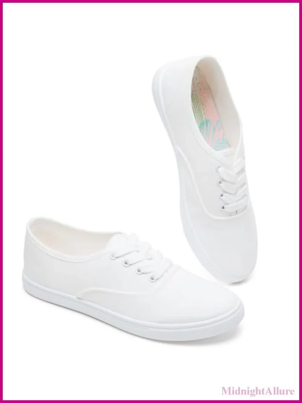 Women's Low Top Canvas Sneakers Lace Up Breathable Casual Shoes
